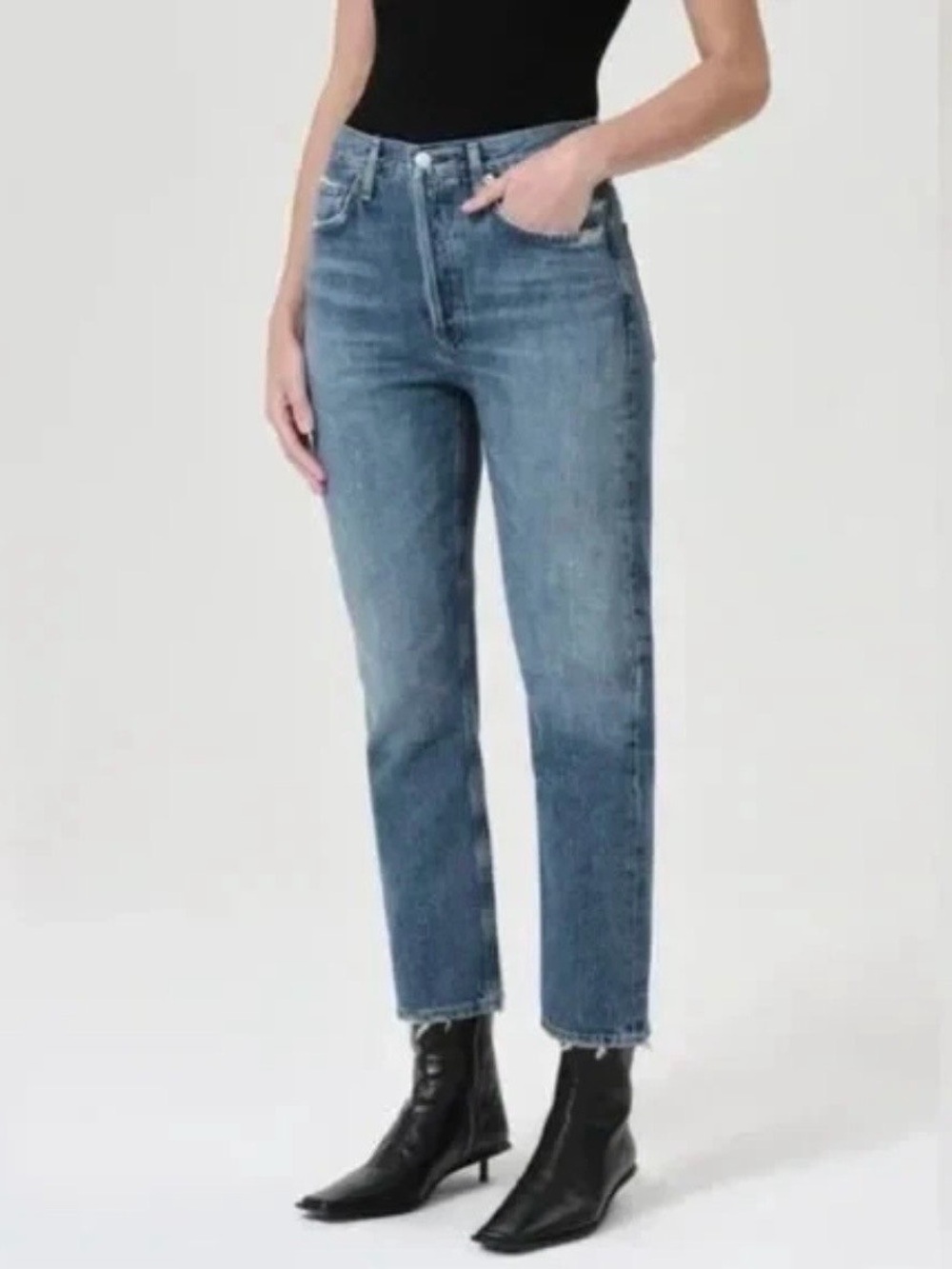AGOLDE Riley High-Rise Straight Leg Crop Jeans